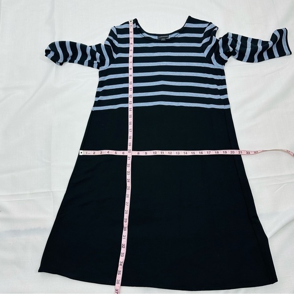 J. Jill Small Wearever Collection Black & Blue Striped Dress - Picture 11 of 14